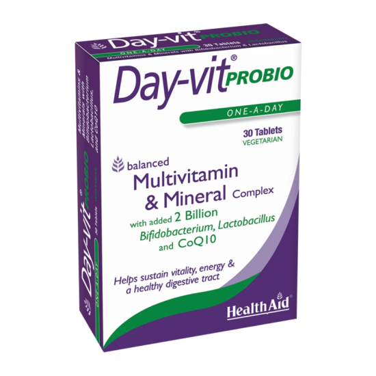 Health Aid Day-Vit Probio Συμπλήρωμα Πολυβιταμινών με Προβιοτικά για Ενέργεια & Υποστήριξη 30 Δισκία