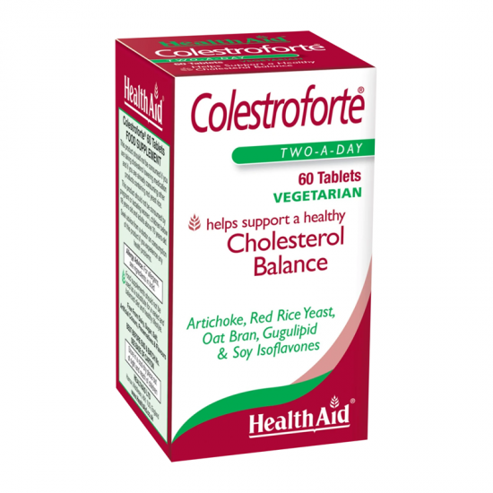 Health Aid Colestroforte Συμπλήρωμα για Ρύθμιση Επιπέδων Χοληστερίνης & Τριγλυκεριδίων 60 Δισκία