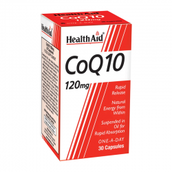 Health Aid CoQ10 120mg Συμπλήρωμα με Συνένζυμο Q10 για Ενέργεια με Αντιοξειδωτική Δράση 30 Κάψουλες