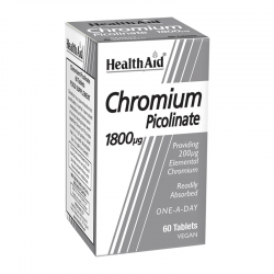 Health Aid Chromium Picolinate 1800μg Συμπλήρωμα Χρωμίου 60 Δισκία