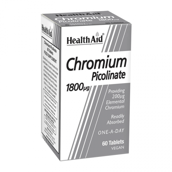 Health Aid Chromium Picolinate 1800μg Συμπλήρωμα Χρωμίου 60 Δισκία