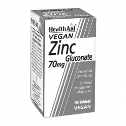 Health Aid Zinc Gluconate 70mg Συμπλήρωμα Γλυκινικού Ψευδαργύρου 90 Δισκία