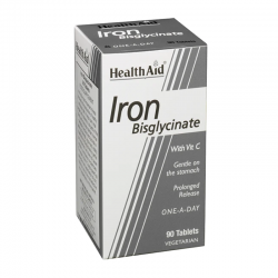 Health Aid Iron Bisglycinate Συμπλήρωμα Δισγλυκινικού Σιδήρου 90 Δισκία