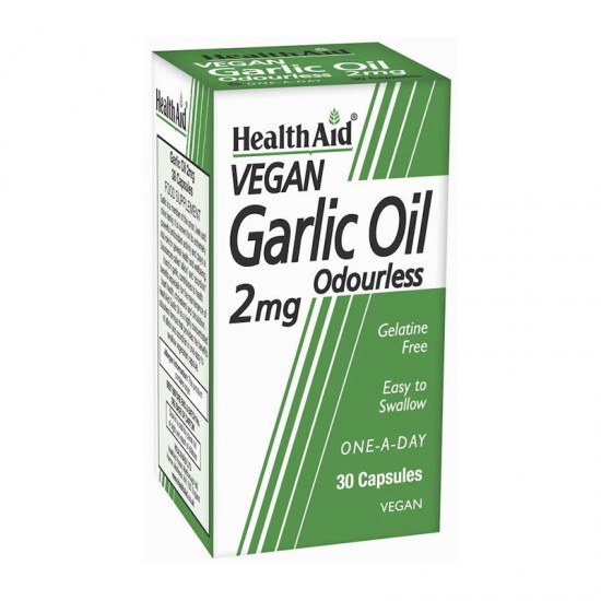 Health Aid Garlic Oil Odourless 2mg Συμπλήρωμα Άουσμου Σκόρδου 30 Κάψουλες