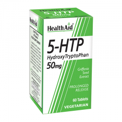 Health Aid 5-HTP Hydroxy Tryptophan 50mg Συμπλήρωμα Ρυθμιστής Καλής Διάθεσης 60 Δισκία