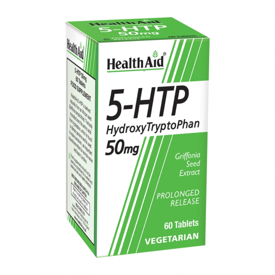 Health Aid 5-HTP Hydroxy Tryptophan 50mg Συμπλήρωμα Ρυθμιστής Καλής Διάθεσης 60 Δισκία