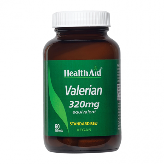 Health Aid Valerian 320mg Συμπλήρωμα Βαλεριάνας για Φυσική Αντιμετώπιση του Άγχους 60 Δισκία