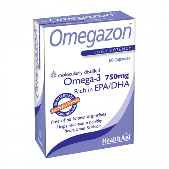 Health Aid Omegazon Συμπλήρωμα με Ιχθυέλαια Πλούσια σε Ωμέγα-3 Λιπαρά Οξέα 60 Ταμπλέτες