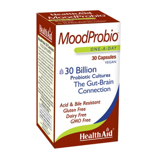 Health Aid MoodProbio Συμπλήρωμα για Βελτίωση Διάθεσης & Ανακούφιση από Πεπτικές & Εντερικές Διαταραχές 30 Κάψουλες