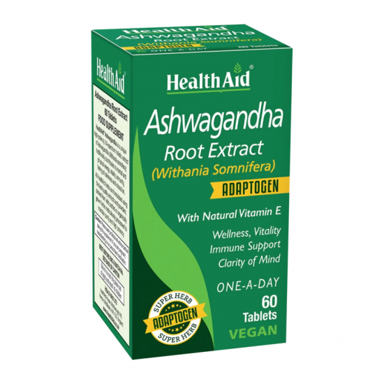 Health Aid Ashwagandha Root Extract Συμπλήρωμα για Αντιμετώπιση του Άγχους 60 Δισκία