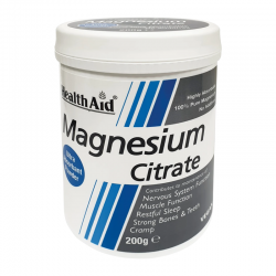 Health Aid Magnesium Citrate Powder Συμπλήρωμα Κιτρικού Μαγνησίου σε Σκόνη 200g