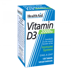 Health Aid Vitamin D3 2000iu Συμπλήρωμα Βιταμίνης D3 120 Δισκία