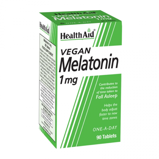 Health Aid Melatonin 1mg Συμπλήρωμα για Ταχύτερη Έλευση Ύπνου & Αντιμετώπιση Jet Lag 90 Δισκία