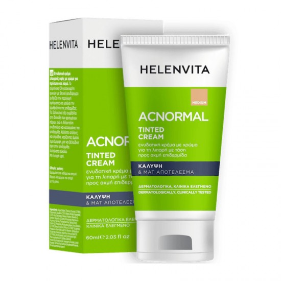 Helenvita ACNormal Tinted Cream Ενυδατική Κρέμα Προσώπου & Λαιμού με Χρώμα για Λιπαρό Δέρμα με Τάση Ακμής 60ml