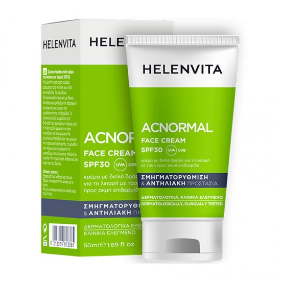 Helenvita ACNormal Face Cream SPF30 Ενυδατική Κρέμα Προσώπου με Δείκτη Αντηλιακής Προστασίας για Λιπαρό Δέρμα με Τάση Ακμής 60ml