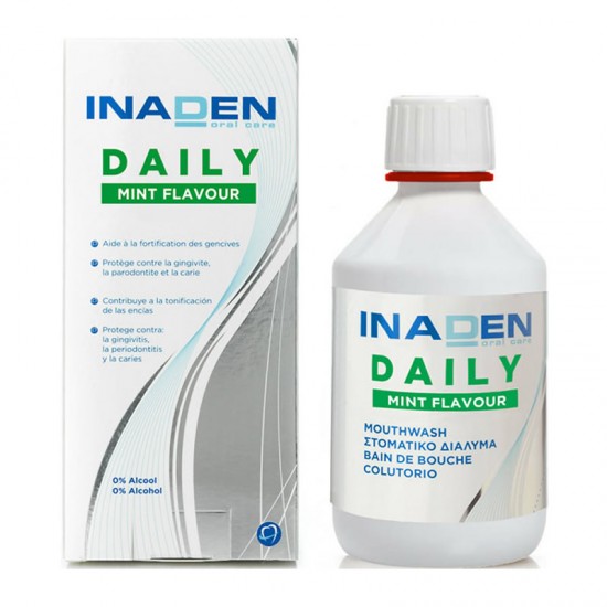 Inaden Daily Mouthwash Mint Flavor Στοματικό Διάλυμα Καθημερινής Χρήσης με Φθόριο και Γεύση Μέντας 500ml