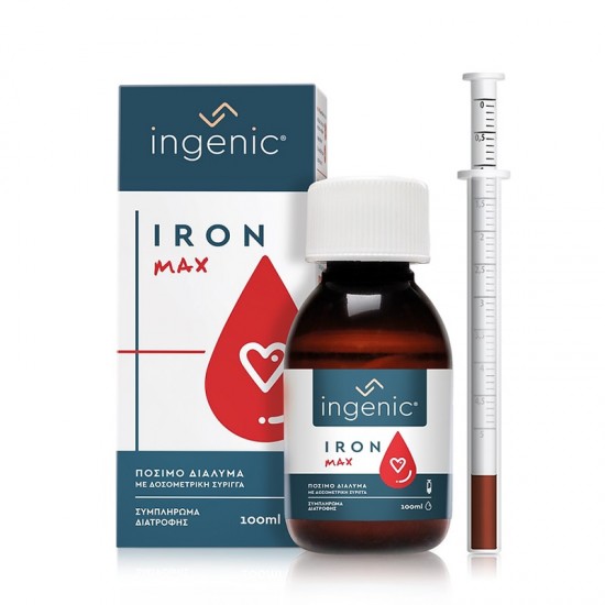 Ingenic Iron MAX Συμπλήρωμα Σιδήρου σε Πόσιμες Σταγόνες για Όλη την Οικογένεια 50ml