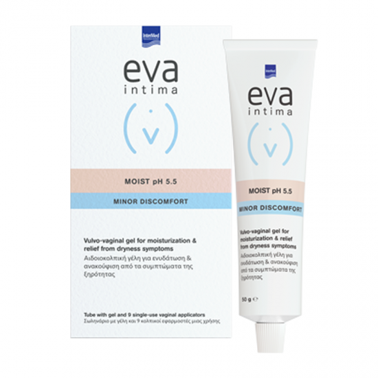 Intermed Eva Intima Moist Minor Discomfort Κολπική Γέλη κατά της Ξηρότητας 50g + 9 Εφαρμοστές Μίας Χρήσης