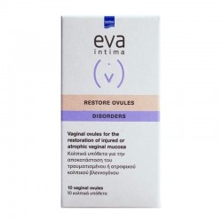 Intermed Eva Intima Restore Ovules Κολπικά Υπόθετα Αποκατάστασης του Τραυματισμένου ή Ατροφικού Βλεννογόνου 10τμχ