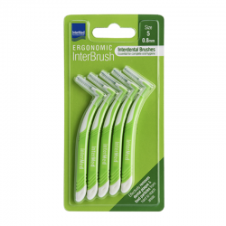 Intermed Ergonomic InterBrush Μεσοδόντια Βουρτσάκια Size 5 Πράσινο 0,8mm 5τμχ