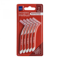 Intermed Ergonomic InterBrush Μεσοδόντια Βουρτσάκια Size 2 Κόκκινο 0,5mm 5τμχ