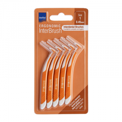 Intermed Ergonomic InterBrush Μεσοδόντια Βουρτσάκια Size 1 Πορτοκαλί 0,45mm 5τμχ