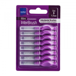 Intermed Ergonomic InterBrush Mini Μεσοδόντια Βουρτσάκια Size 6 Μωβ 1,1mm 8τμχ