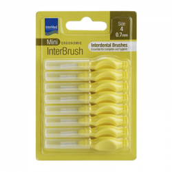 Intermed Ergonomic InterBrush Mini Μεσοδόντια Βουρτσάκια Size 4 Κίτρινο 0,7mm 8τμχ