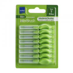 Intermed Ergonomic InterBrush Mini Μεσοδόντια Βουρτσάκια Size 5 Πράσινο 0,8mm 8τμχ