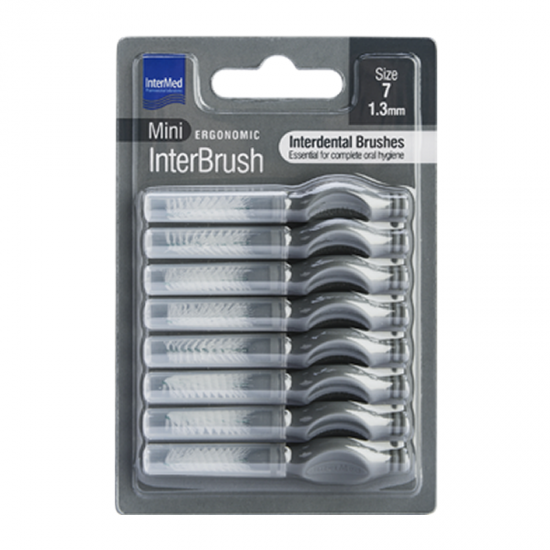 Intermed Ergonomic InterBrush Mini Μεσοδόντια Βουρτσάκια Size 7 Γκρι 1,3mm 8τμχ