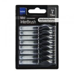 Intermed Ergonomic InterBrush Mini Μεσοδόντια Βουρτσάκια Size 8 Μαύρο 1,5mm 8τμχ