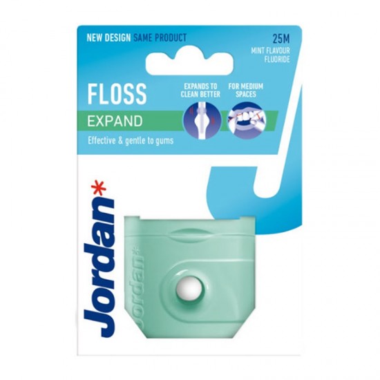 Jordan Floss Expand Κερωμένο Οδοντικό Νήμα με Γεύση Μέντα 25m