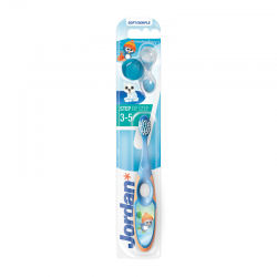 Jordan Step by Step Toothbrush Soft Μαλακή Οδοντόβουρτσα Παιδική 3-5 ετών Πιγκουίνος Μπλε 1 τεμάχιο