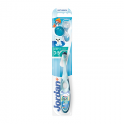 Jordan Step by Step Toothbrush Soft Μαλακή Οδοντόβουρτσα Παιδική 3-5 ετών Φώκια Μπλε 1 τεμάχιο