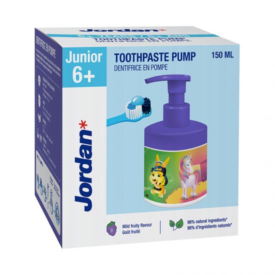 Jordan Toothpaste Pump Junior Παιδική Οδοντόκρεμα 6+ Ετών με Αντλία 150ml