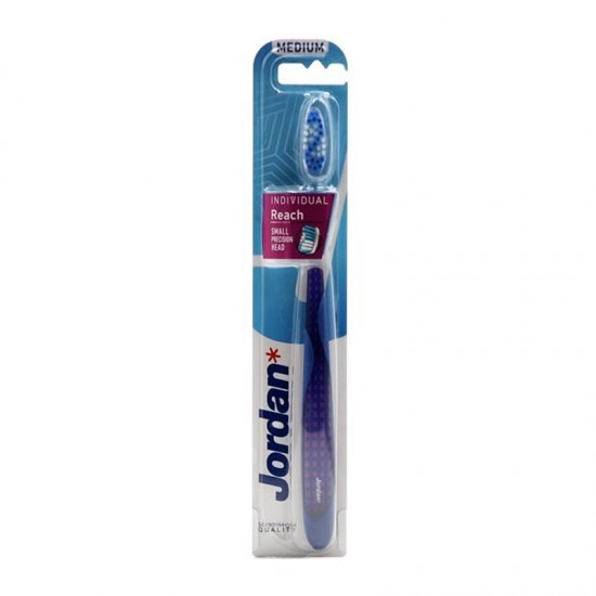 Jordan Individual Reach Toothbrush Medium Purple Μέτρια Οδοντόβουρτσα Μωβ 1 Τεμάχιο