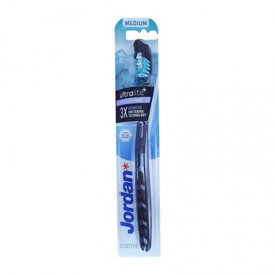 Jordan Ultralite Withening Toothbrush Medium Black Μέτρια Οδοντόβουρτσα Μαύρη 1 Τεμάχιο