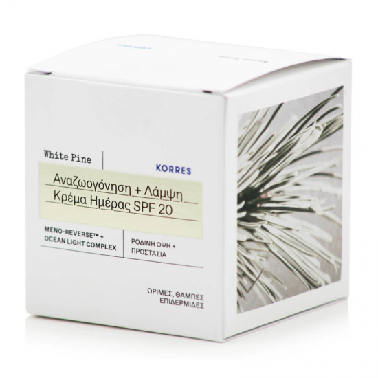 Korres White Pine Λευκή Πεύκη Κρέμα Ημέρας Αναζοωγόνησης Λάμψης Όγκου με SPF20 40ml