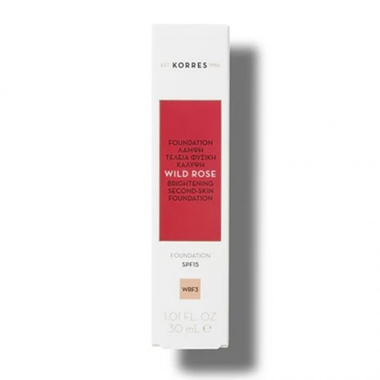 Korres Wild Rose Brightening Second Skin Foundation WRF3 Άγριο Τριαντάφυλλο Make-Up SPF15 30ml