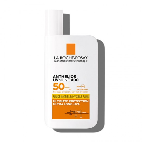 La Roche-Posay Anthelios UVMUNE 400 Invisible Fluid SPF50+ Λεπτόρρευστη Αντηλιακή Προσώπου με Άρωμα 50ml