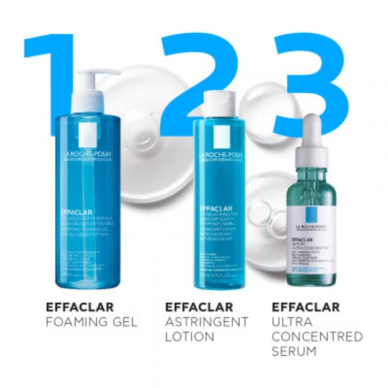 La Roche-Posay Effaclar Serum Ultra Concentrated Ορός Υψηλής Συγκέντρωσης κατά των Ατελειών & των Σημαδιών για Λιπαρό Δέρμα με Τάση Ακμής 30ml + ΔΩΡΟ Effaclar Gel 50ml + Effaclar A.Z. Gel Cream 3ml