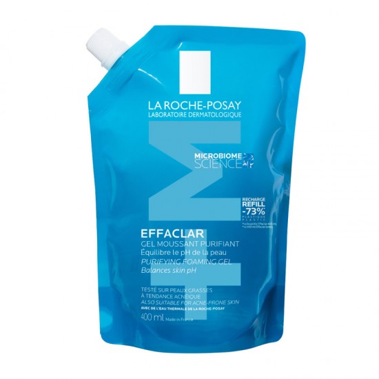 La Roche-Posay Effaclar Purifying Foaming Gel Refill Αφρώδες Τζελ Καθαρισμού Προσώπου για Λιπαρές-Ευαίσθητες Επιδερμίδες 400ml