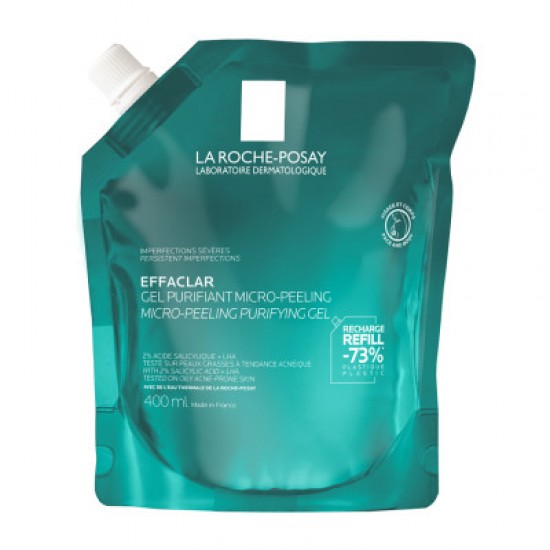 La Roche-Posay Effaclar Micro-Peeling Purifying Gel Refill Αφρώδες Gel Καθαρισμού Ενάντια σε Σοβαρές Ατέλειες 400ml
