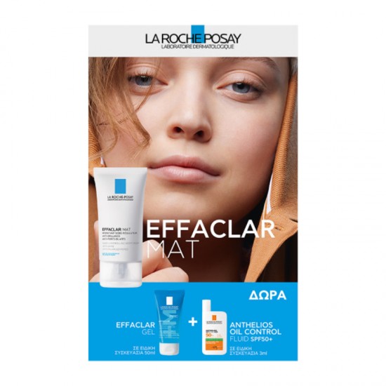 La Roche-Posay Effaclar Mat Promo Ενυδατική Σμηγματορρυθμιστική Κρέμα για Ματ Αποτέλεσμα & Σύσφιξη των Πόρων 40ml  + ΔΩΡΟ Effaclar Gel Καθαρισμού 50ml + Anthelios Oil Control Fluid SPF50 3ml