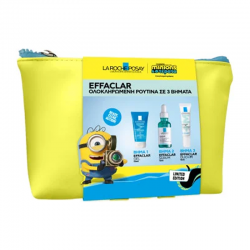 La Roche-Posay Effaclar Minions Limited Edition Τσαντάκι με Ολοκληρωμένη Ρουτίνα σε 3 Βήματα για Λιπαρό Δέρμα με Τάση Ακμής