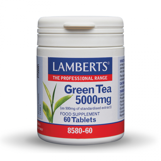 Lamberts Green Tea 5000mg Συμπλήρωμα με Πράσινο Τσάι gγια Ενίσχυση Μεταβολισμού 60 Ταμπλέτες