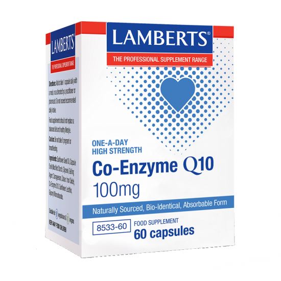 Lamberts Co-Enzyme Q10 100mg Συμπλήρωμα Διατροφής με Συνένζυμο Q10 60 Ταμπλέτες 