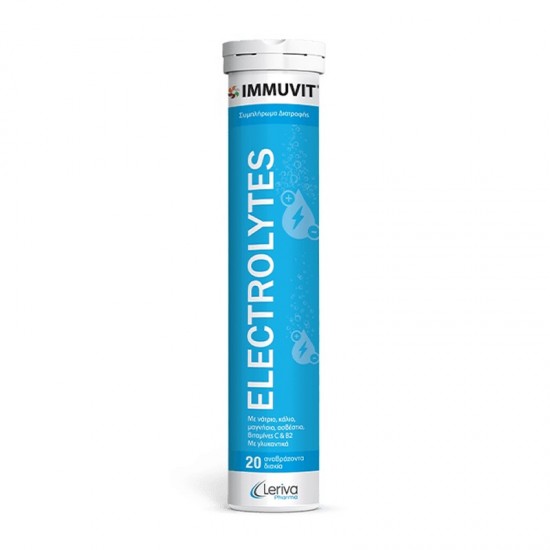 Leriva Immuvit Electrolytes Συμπλήρωμα Ηλεκτρολυτών για Ενυδάτωση & Τόνωση 20 Αναβράζοντα Δισκία