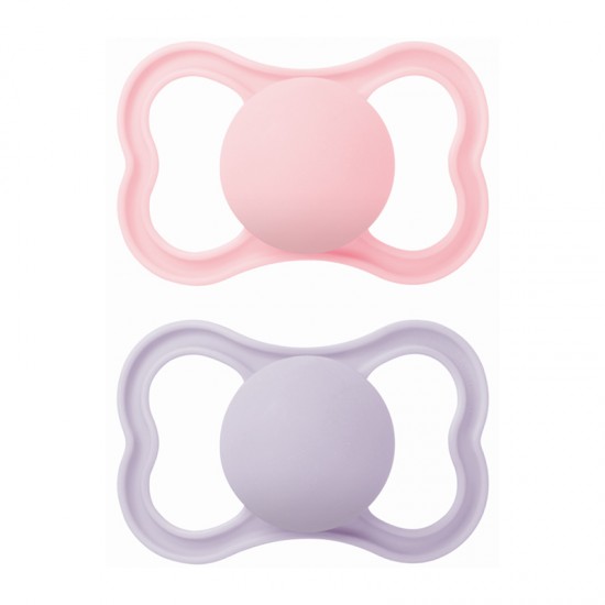 MAM Πιπίλα Καουτσούκ Air 16+ μηνών Χρώμα Ροζ 2τμχ