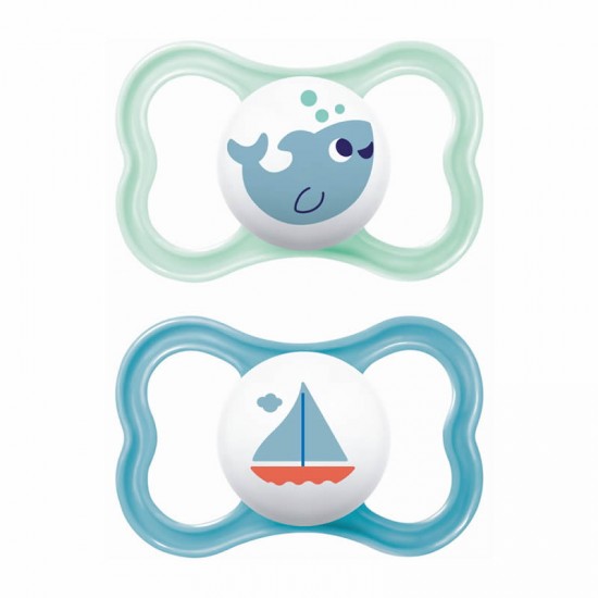MAM Πιπίλα Σιλικόνης Air 6-16 μηνών Γαλάζιο 2τμχ